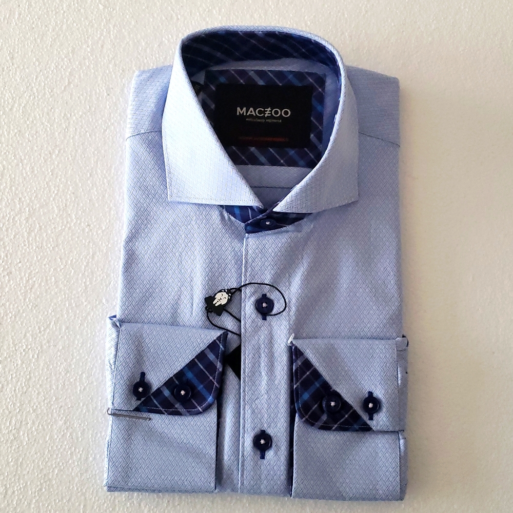 New Light Blue Long Sleeve Mens Shirt